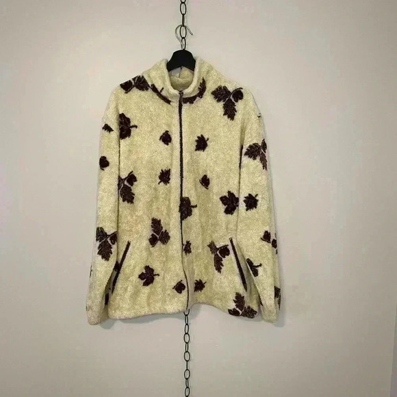 Vintage Nanuk All Over Pint  Leaf Fleece - Picture 1 of 6